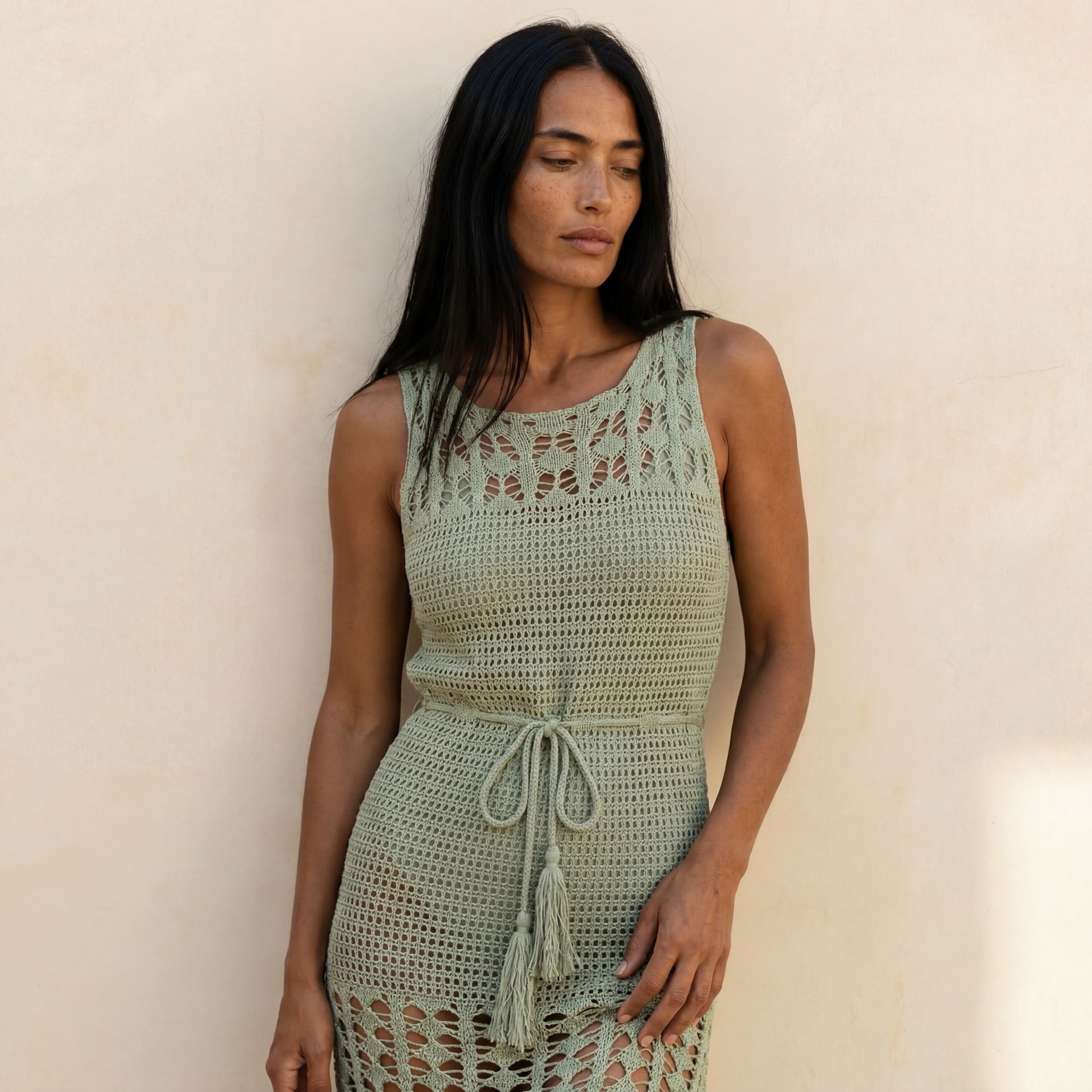 Zephyra Dress Sage Green Designed by Saraya